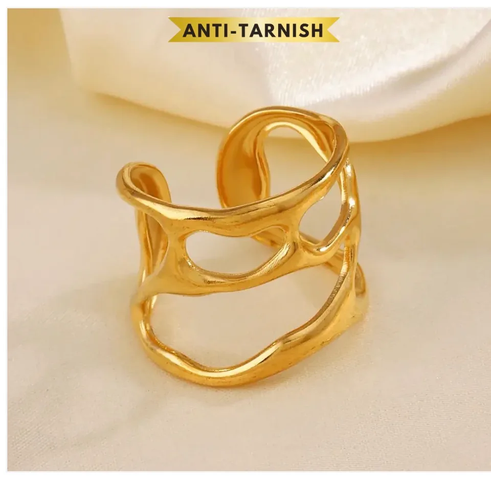 Anti Tarnish - Irregular Liquid Design Ring