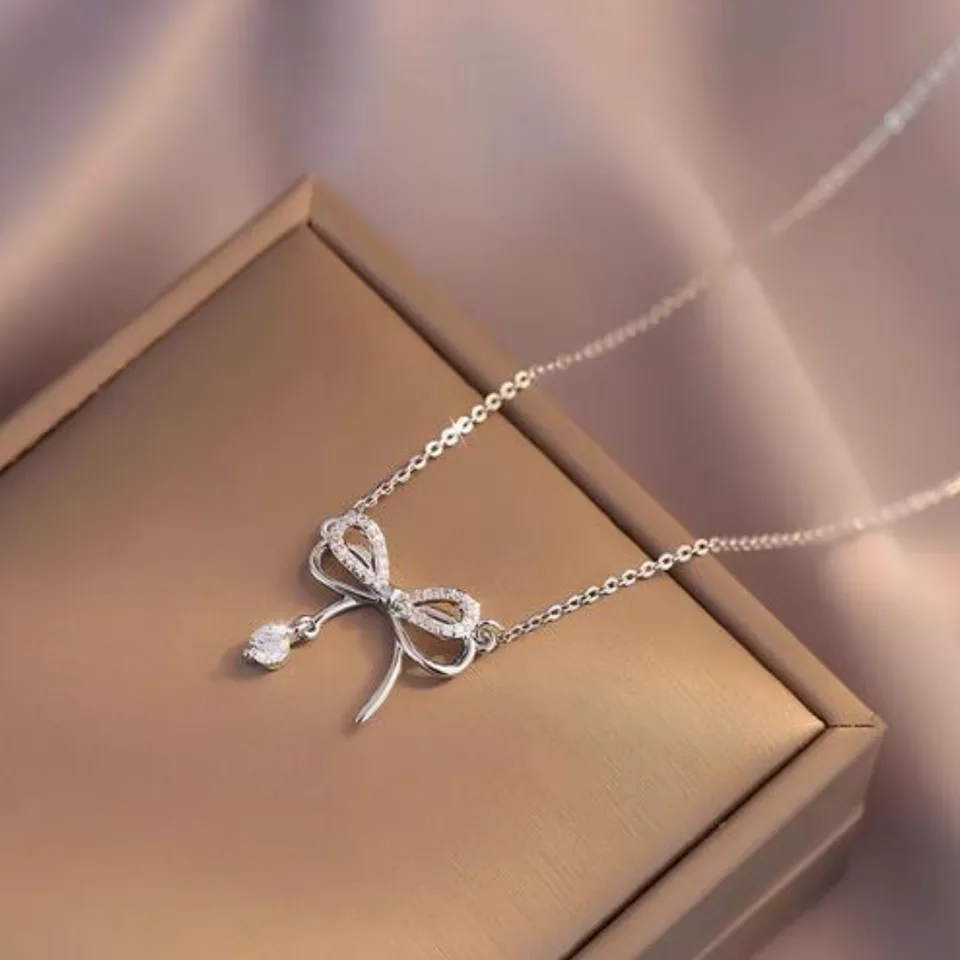 Anti Tarnish - CZ Bowknot Pendant Chain