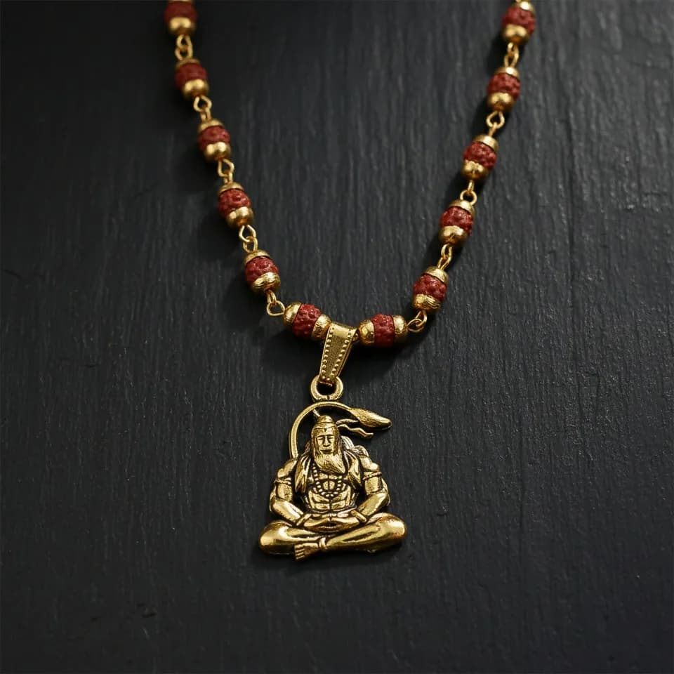 Hanuman Rudraksha Pendant Chain